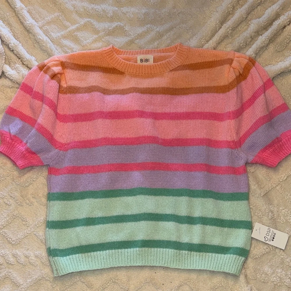 BiBi Vibrant Striped Crew Neck Sweater - Picture 1 of 11
